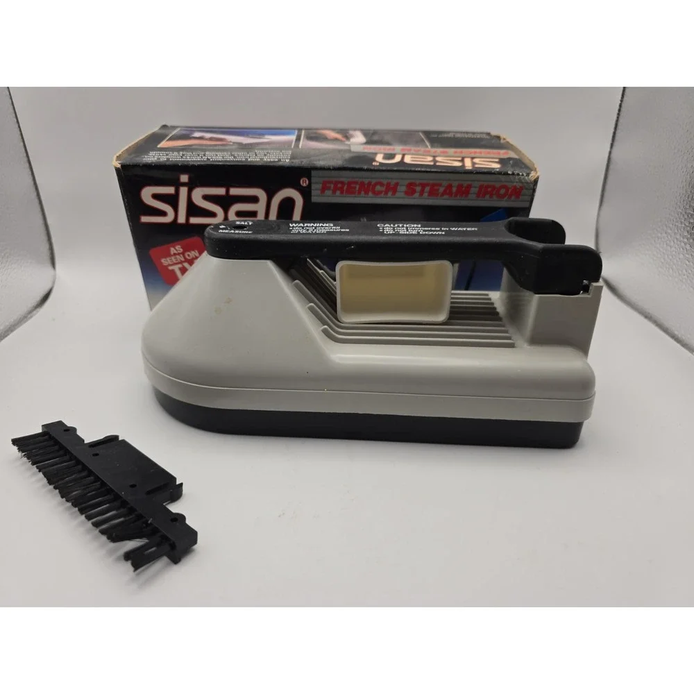 Vintage Sisan French Steam Iron AS SEEN ON TV - original box Style # SI 003